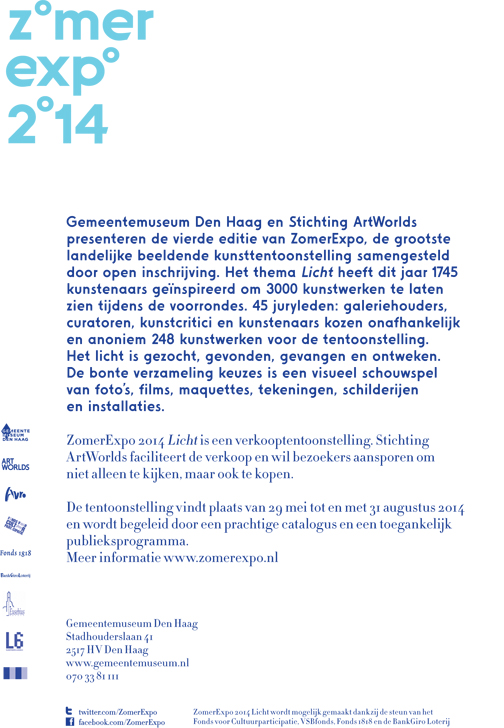 Aankondigingskaart Zomerexpo Gemeentemuseum Den Haag