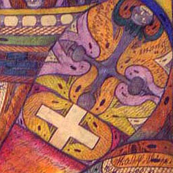 Adolf Wölfli, 'Het Kanderdal in het Berner Oberland', 1926, potlood op papier, 45x60 cm, American Folk Art Museum