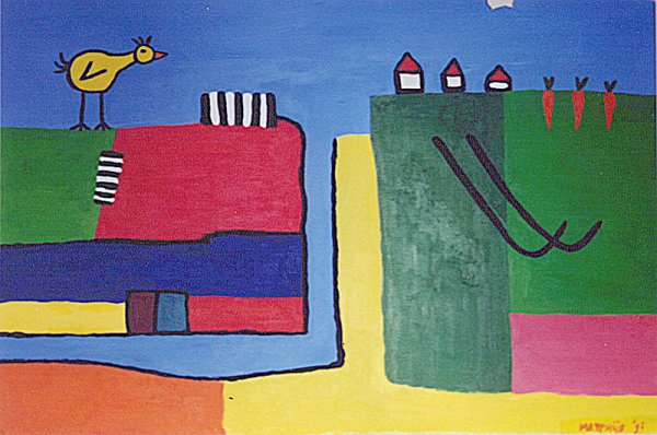 Vogel en wortels