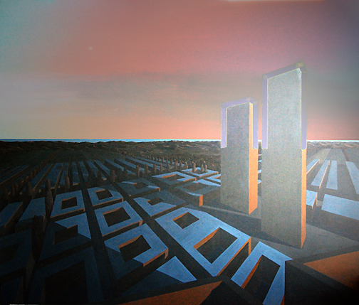 Het schilderij van de Stad en de Zee bewerkt in photoshop, na dag 31