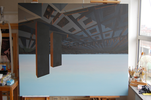 Het schilderij van de Stad en de Zee na dag 40