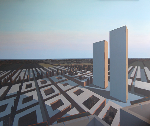 Het schilderij van de Stad en de Zee na dag 48