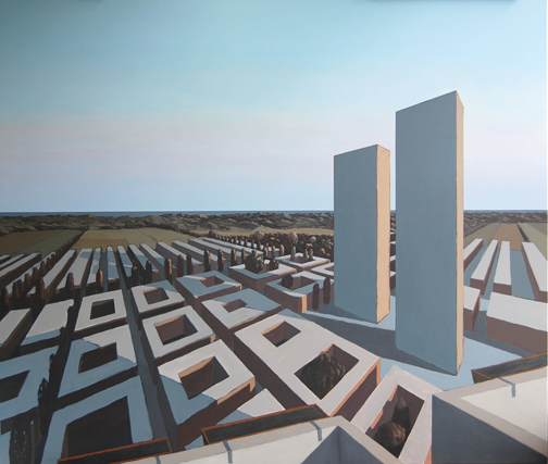 Het schilderij van de Stad en de Zee na dag 51