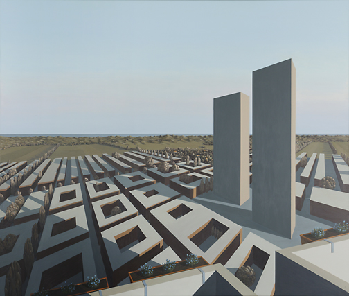 Het schilderij met de Stad en de Zee na dag 120 - afgerond