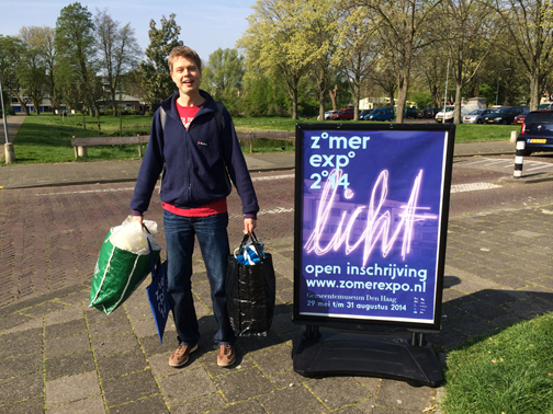 Matthijs op weg naar Kunst & Kitsch