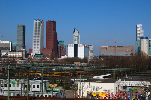 De skyline van Den Haag, 26 maart 2013, 12.00 u